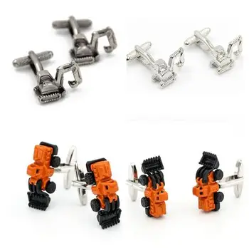 

10pairs/lot Creative Digger Cufflinks Excavator Model Mini Digger Cuff Links Shirt Cuff Bottons Cufflinks Men's Jewelry