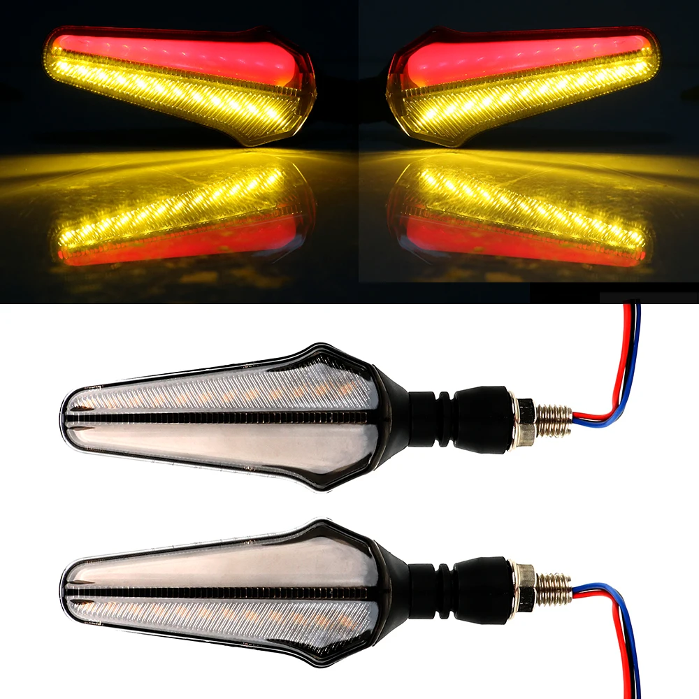 Yellow and Red LEEPEE 24LED 2 шт. мотоцикл вода сигнал поворота дневные стоп-сигнал индикатор мотоцикла мигалка Два цветовой эталон - Цвет: Yellow and Red