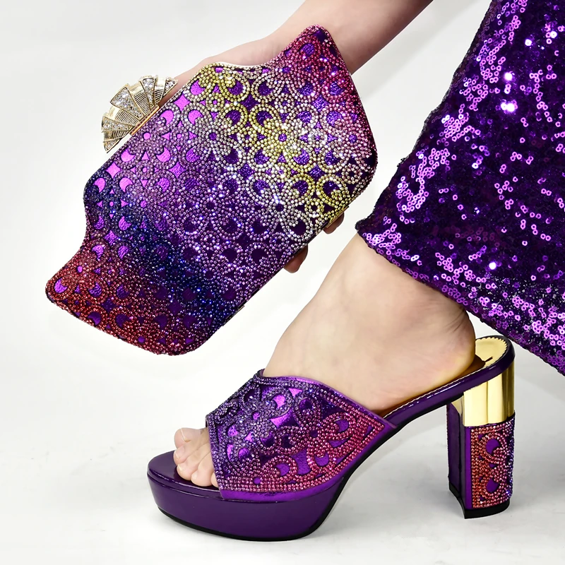

New Arrival African Shoes With Matching Bag Set For Party Italian Women Matching Italian Shoes and Bag Set