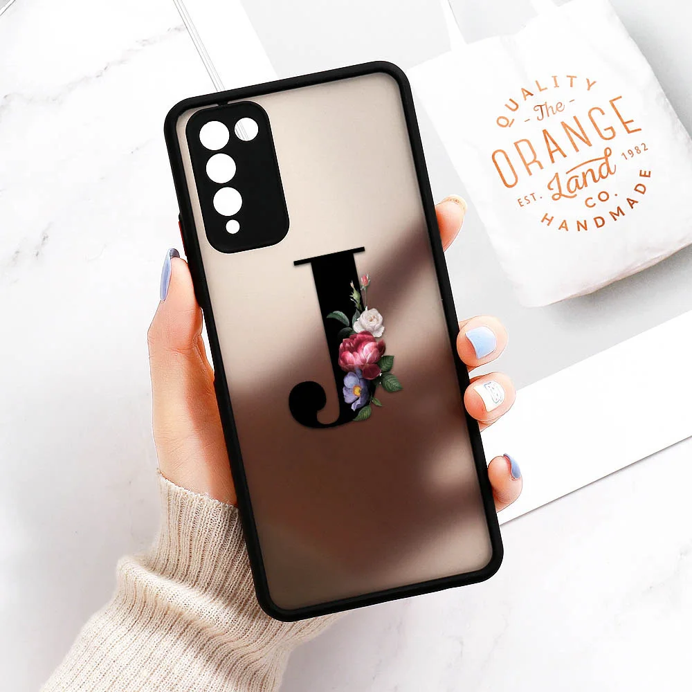 Case for Samsung Galaxy A51 A71 A12 A52S A52 A70 A72 A50 Funda A42 A32 A31 A30 A21S A21 A20s A11 A10s M31 Floral Alphabet Covers