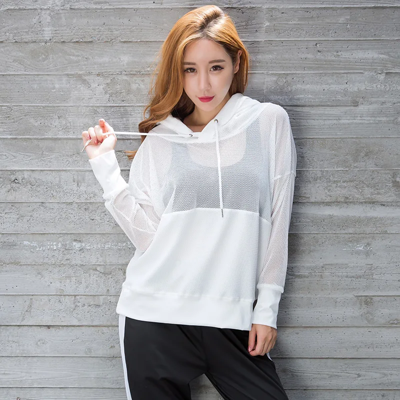 

Spring And Summer New Style Hollow out Long Sleeve Fitness Suit Yoga Running Tops Loose Gauze Sports Blouse Women's