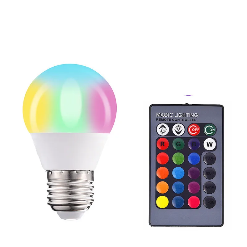 Диммируемые светодиодные RGB лампы E27/E26 3 Вт цветные люстры Светодиодный