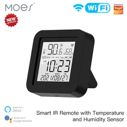 Moes – capteur intelligent de température et d'humidité, télécommande IR WiFi Tuya, pour climatiseur TV AC, fonctionne avec Alexa Google Home 