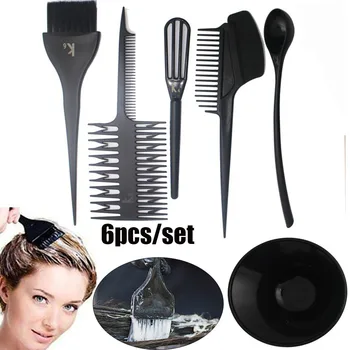 

6pcs Tint Tool Professional Barber Hair Coloring Bowl Set Lightweight Brush Comb Styling Home DIY Dye Accessories Hairdressing