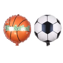 1 шт. 18 дюймов круглый спортивный мяч фольгированные фигурные шары футбол баскетбол надувные водушные шары детский день рождения, день рождение мальчика вечерние подарки игрушки