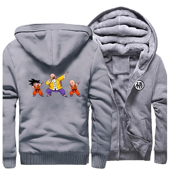 

Japanese Anime Dragon Ball Z Saiyan Thicken Jacket Hoodies Men Funny Casual Sportswear Winter Hip Hop Outswear Streetwear