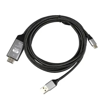 

Type-C To HDMI HDTV Cable Adapter With USB 4K30HZ High Definition Plug & Play For SamSung Xiaomi