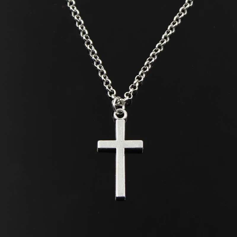 New Simple Classic Fashion Double Sided Cross Antique Silver Color Pendant Girl Short Long Chain Necklaces Jewelry for Women | Украшения и