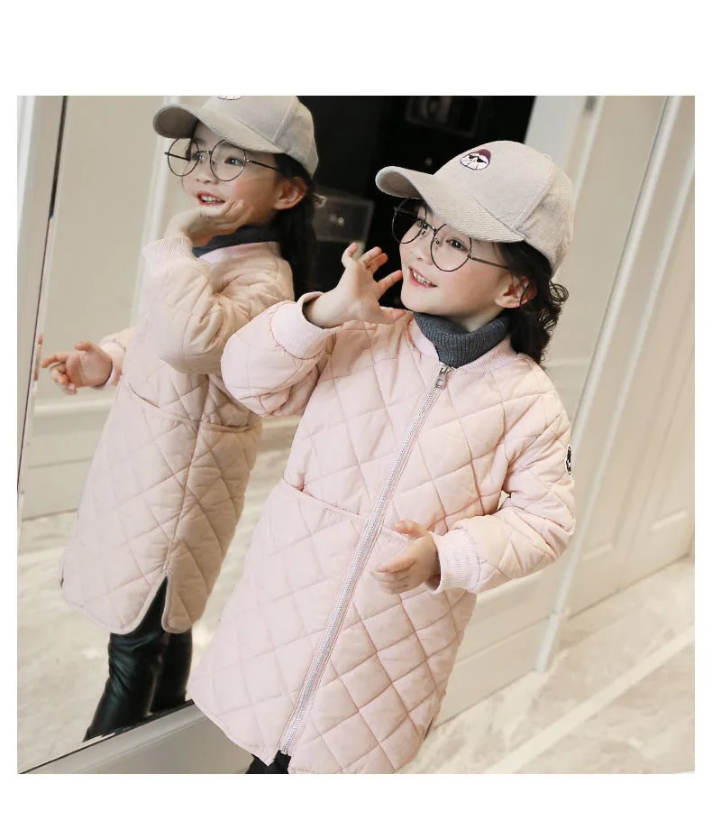 Брендовое зимнее пальто для маленьких девочек тонкое детское хлопковое пальто модные детские парки Длинные Стильные куртки для малышей