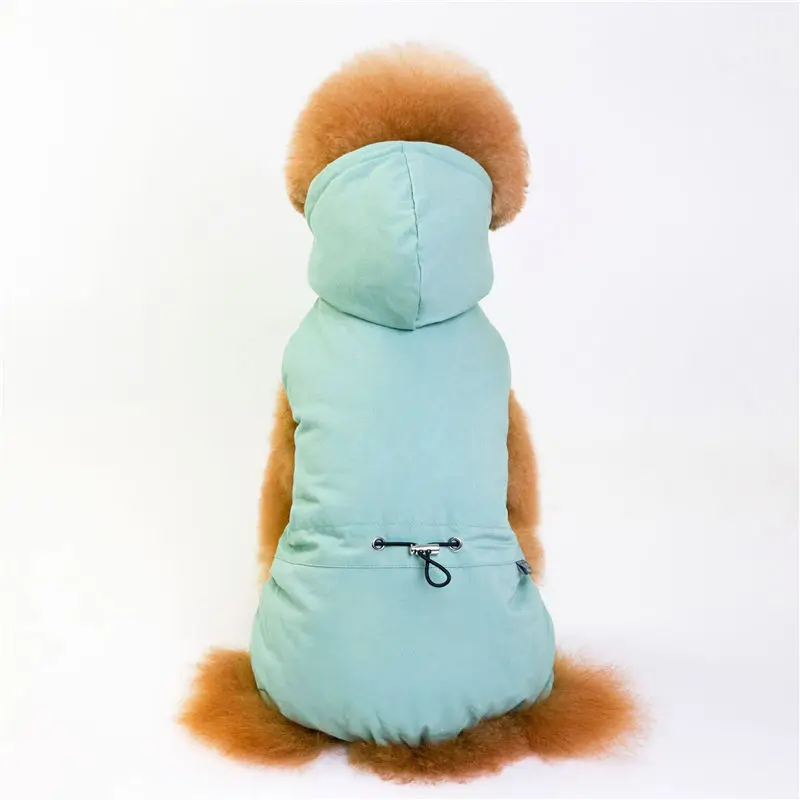 Собака мелких пород комбинезон одежда теплая четыре ноги собачья Пижама щенок комбинезон для домашних животных пальто для больших собак Teddy Чихуахуа Тедди - Цвет: Green