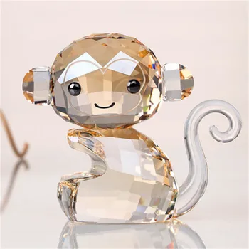

Cute monkey Statue Simulation animal monkey Crystal Exquisite Upscale Desktop Decor Action Figure Collectible Model Toy