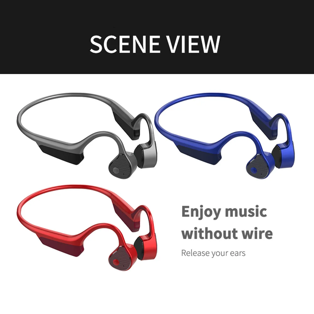 Pro9 Bone Conduction Bluetooth Headset Bluetooth 5.0 Wireless Outdoor Sports Headset Stereo Waterproof Bone Conduction Headset