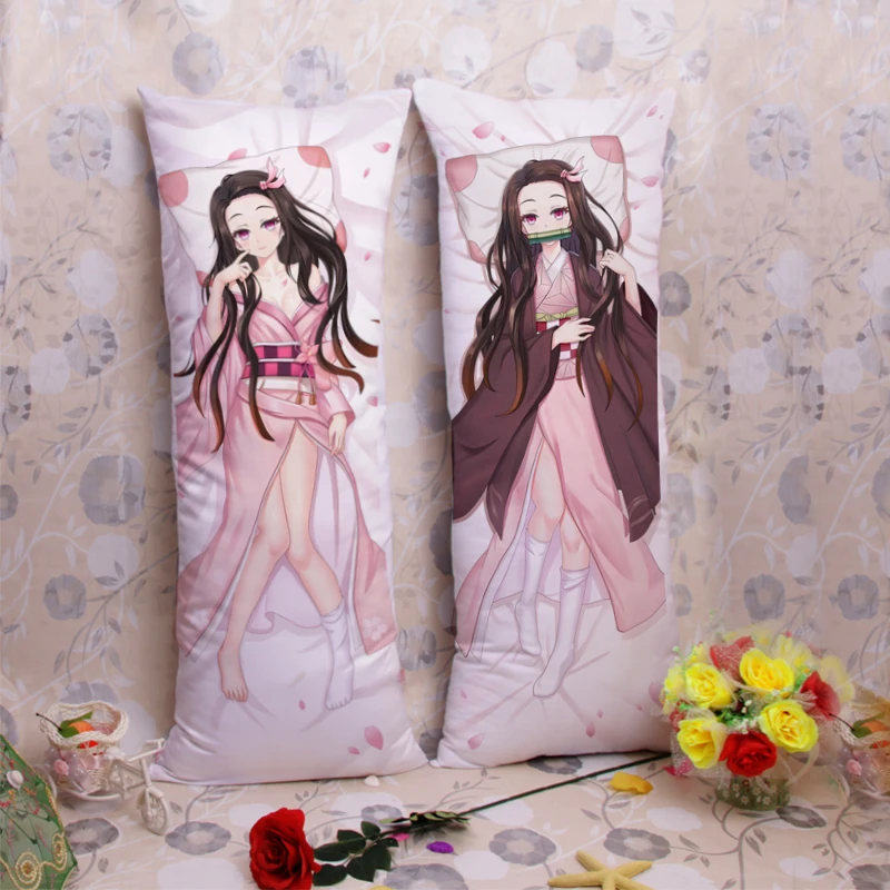 Japanese Anime Demon Slayer Kamado Nezuko Pillow Case Dakimakura Kimetsu No Yaiba Costume Body Throw Cushion Cover Pillowcase