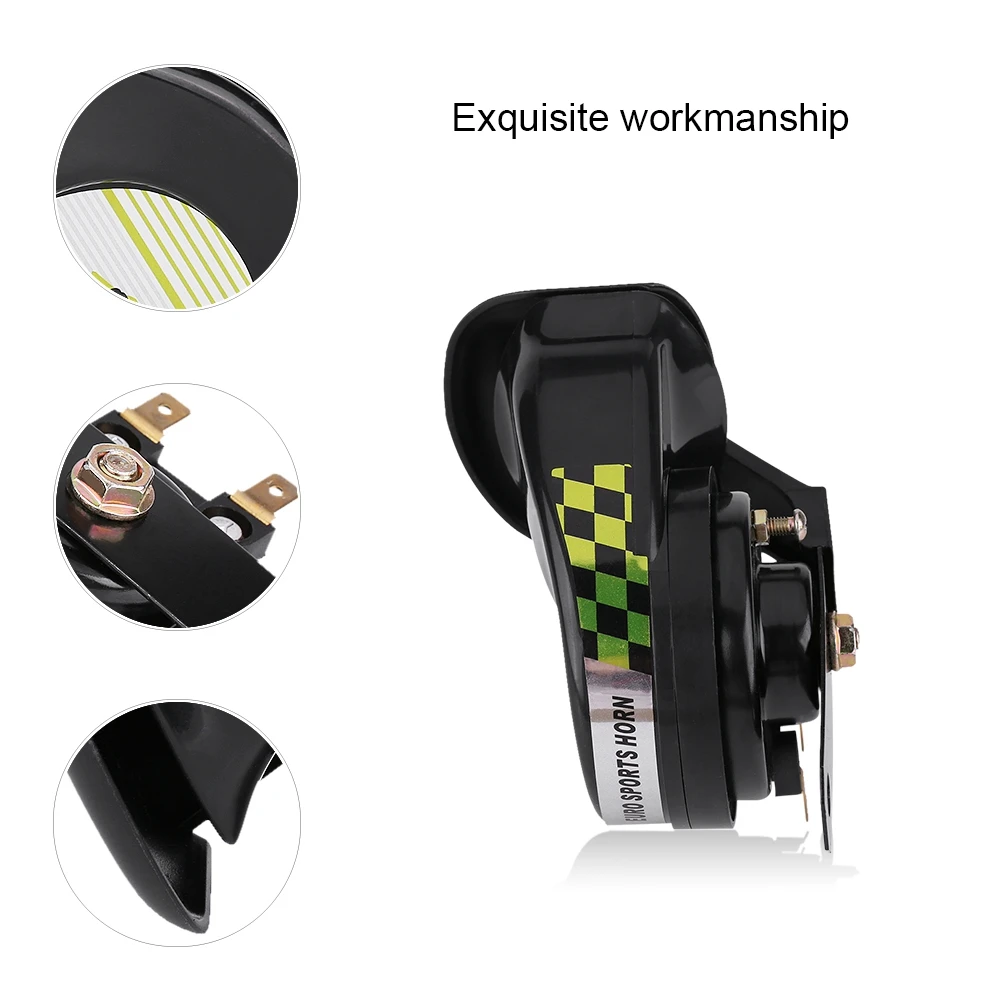 12V 510 Гц 110dB водо-и пыленепроницаемости громкий Электрический гудок клаксон "улитка" громкий Динамик универсальные, подходят для большинства мотоциклов и автомобилей