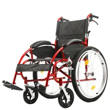 Sports And Leisure Wheelchair Folding Portable Ultra Light Aluminum Alloy Damping Wheelbarrow Disabled Manual Walker