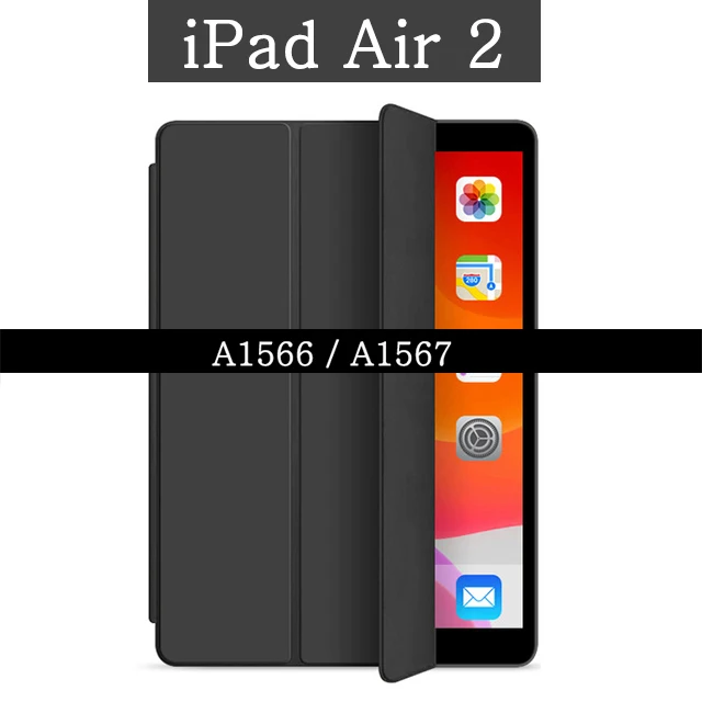 Jet Black Чехол-книжка с подставкой для Apple iPad Air1 Air2 9,7 Air3 10,5 A1474 A1475 A1476 из искусственной кожи Магнитный чехол с функцией автоматического пробуждения/сна Smart Cover - Цвет: Jet Black
