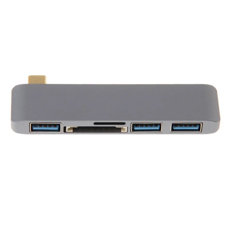 Aluminum USB HUB 5in1 Type C To USB 3.0 Hub Adapter SD TF Card Reader For Chromebook MacBook Pro PC computer