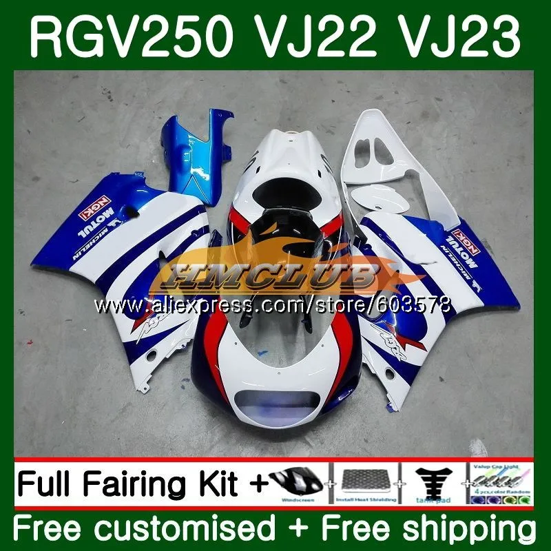 Корпус для SUZUKI SAPC VJ22 RGV 250 94 95 96 97 98 18CL. 0 RGV-250 VJ23 RGV250 1988 1994 1995 1996 1997 1998 обтекатель, новинка, синие, белые