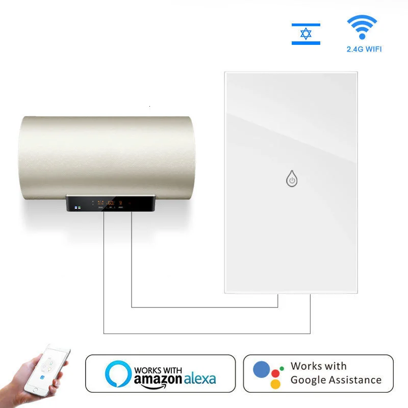Wi Fi бойлер стеклянная панель Переключатель водонагреватель Smart Life Tuya app
