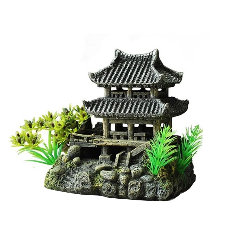 Artificial Hill House Decoration Exquisite Landscape Resin Crafts For Aquarium Fish Tank Accessories | Дом и сад