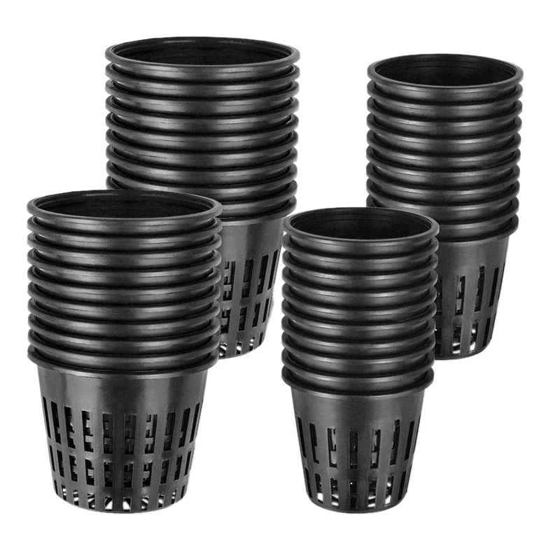 100 Pack 2 Inch 3 Net Cups Garden Slotted Mesh Pots Wide Lip Design for Hydroponics | Дом и сад
