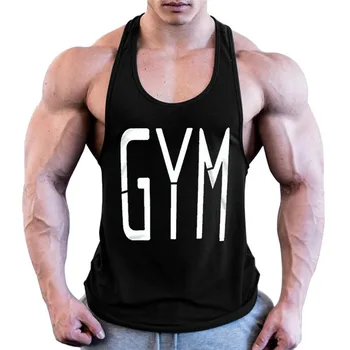 

2020 Summer Cotton Gym Tank Tops Men Sleeveless Tanktops For Boys Bodybuilding Clothing Undershirt Fitness Stringer workout Vest