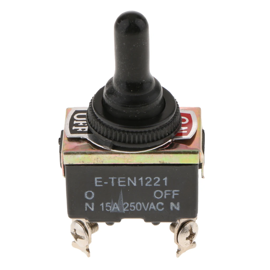 Waterproof Cap, Metal Toggle Flick Switch, Rocker Toggle Switch, ON/OFF 15A 250V AC, Momentary Car Dash