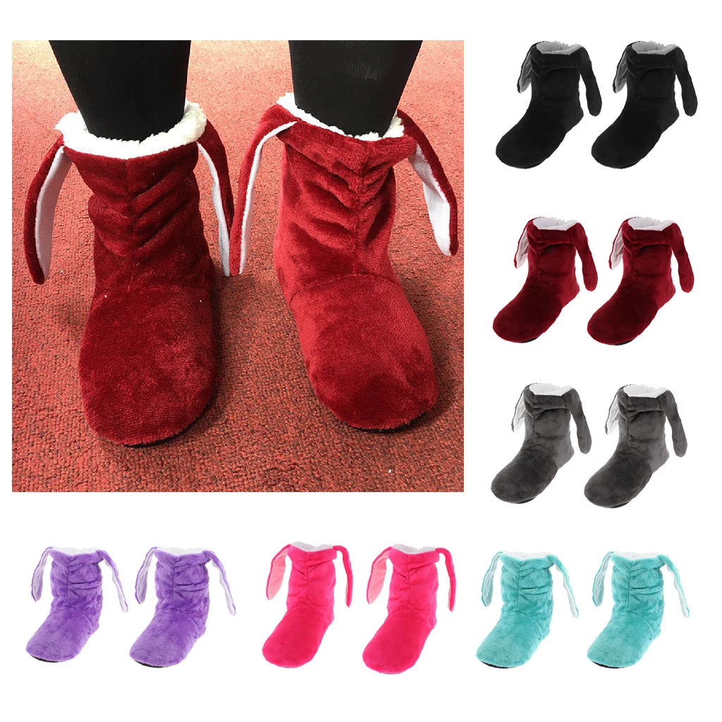 Womens Comfort Warm Bootie Slippers Fuzzy Ankle Fleece Lining Slip-on Plush House Shoes Anti-Slip Sole Shoe for Indoor 