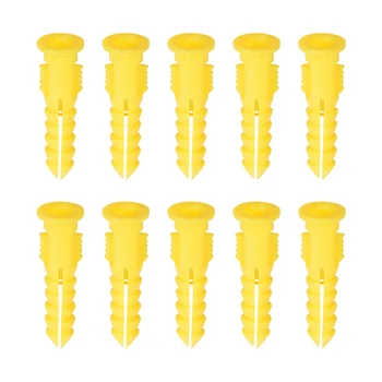 

uxcell 75pcs 6mm x 30mm Plastic Expansion Pipe Column Concrete Drywall Anchor Wall Plug Frame Fixings Tube Yellow