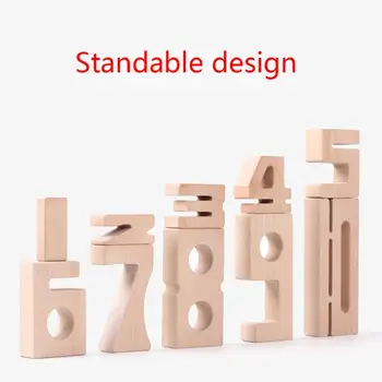 

Wooden 1-10 Number Building Blocks Digital Puzzle Kid Early Educational Learning GXMB