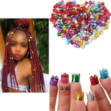 50 шт. прочный дредлок в форме короны выдолбленные трубчатые кольца регулируемые стильные манжеты для волос металлические ювелирные изделия аксессуары практичные