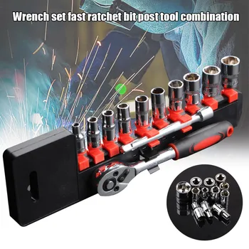 

Newly 12pcs 1/4-Inch Car Repair Socket Set Wrench Kit Tool Ratchet Set Torque Wrench Combination Bit BN99