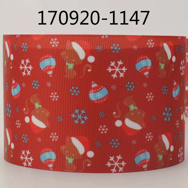 Новые продажи 50 ярдов " 75 мм Рождественская лента с принтом grosgrain DIY