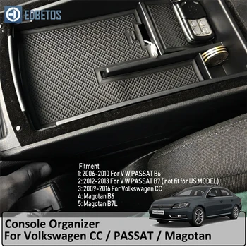 

For Volkswagen Passat B6 B7 CC Auto Accessories Car Central Armrest Storage Box Black Auto Container Glove Organizer Case