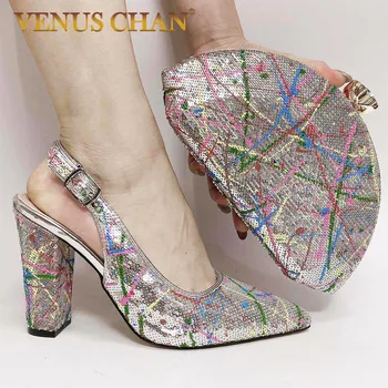 

Latest Design Shoes and Bags To Match Nigerian Women Wedding Shoes and Bag Set Decorated with Rhinestone Luxury Shoes Women