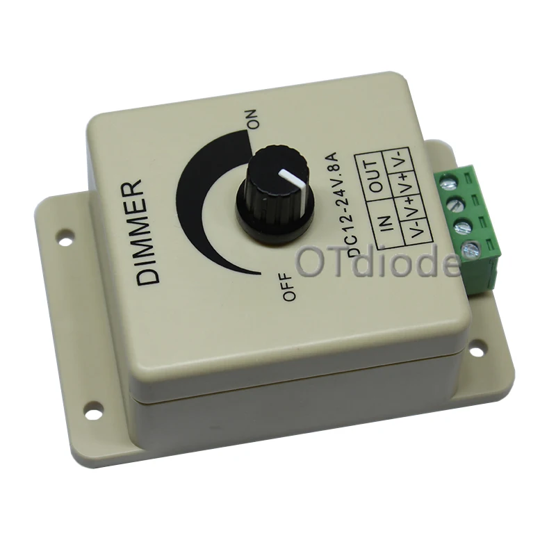 12V 24V LED Dimmer Switch 8A Voltage Regulator Adjustable Controller for LED Strip Light Lamp