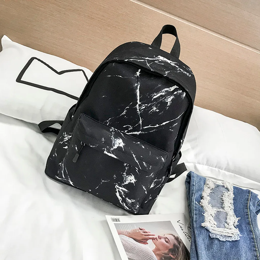 Модный рюкзак унисекс для женщин и мужчин, Холщовый Рюкзак для подростков, сумки для девочек, повседневный рюкзак Marbling, женский рюкзак, школьная сумка Mochila