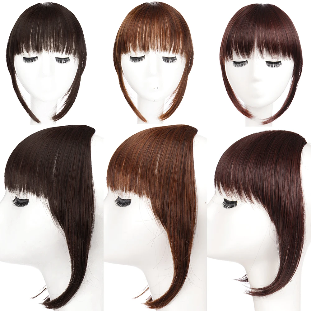 Xuanguang前髪合成高温繊維は 2 クリップ斜めもみあげ前髪前髪のかつら Synthetic Bangs Aliexpress