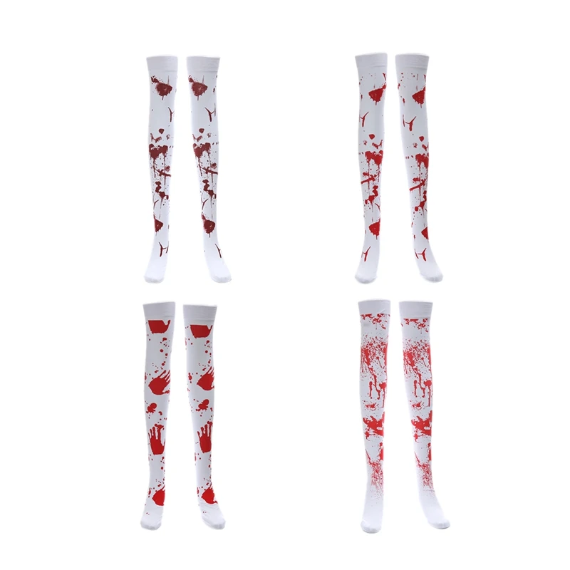 New-4 pair Halloween White Zombie Bloody Nurses Socks Long Knees High Costumes Masquerade Carnival Cosplay | Дом и сад