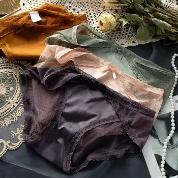 

MJARTORIA Women Sexy Panties Lace Underpants Panties Mesh See Through Perspective Briefs Female Fashion Underwear Lingerie