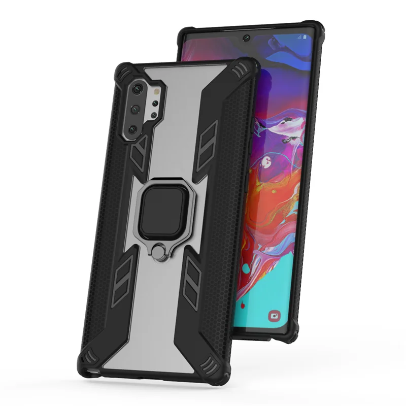 10 шт./лот противоударный Прозрачный чехол для телефона samsung Galaxy S10 Plus S10E Note 10 Plus автомобильный держатель с кольцом-подставкой