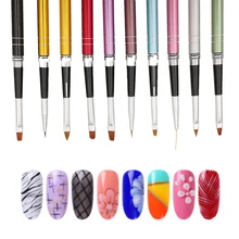 УФ-Гелевая Кисть-вкладыш, ручка для рисования, акриловая кисть для рисования ногтей, градиентные стразы, ручка для маникюра, инструмент для дизайна ногтей, B-047