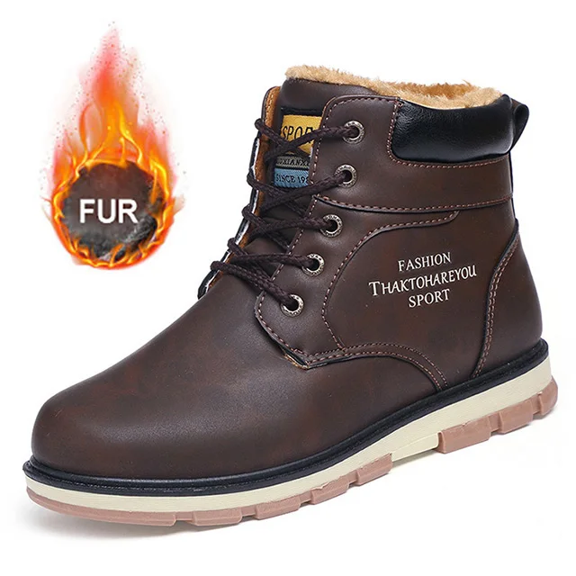 G62-brown fur Г. Зимняя обувь мужские ботинки теплые зимние ботинки на меху мужская обувь с высоким берцем Мужская обувь Зимняя мужская обувь для взрослых, мужские ботинки 39 s - Цвет: G62-brown fur