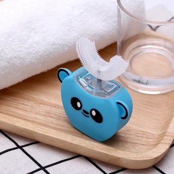 

360 Degree Children Sonic Electric Toothbrush Kids Music Silicone Automatic Smart U Ultrasonic Teeth Tooth Brush Cartoon Pattern