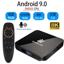 IE Android Smart Tv Box 9,0 4 ГБ 32 ГБ 64 Гб медиаплеер 2,4G 5G Wifi четырехъядерный 1080P Netflix Youtude 4K телеприставка