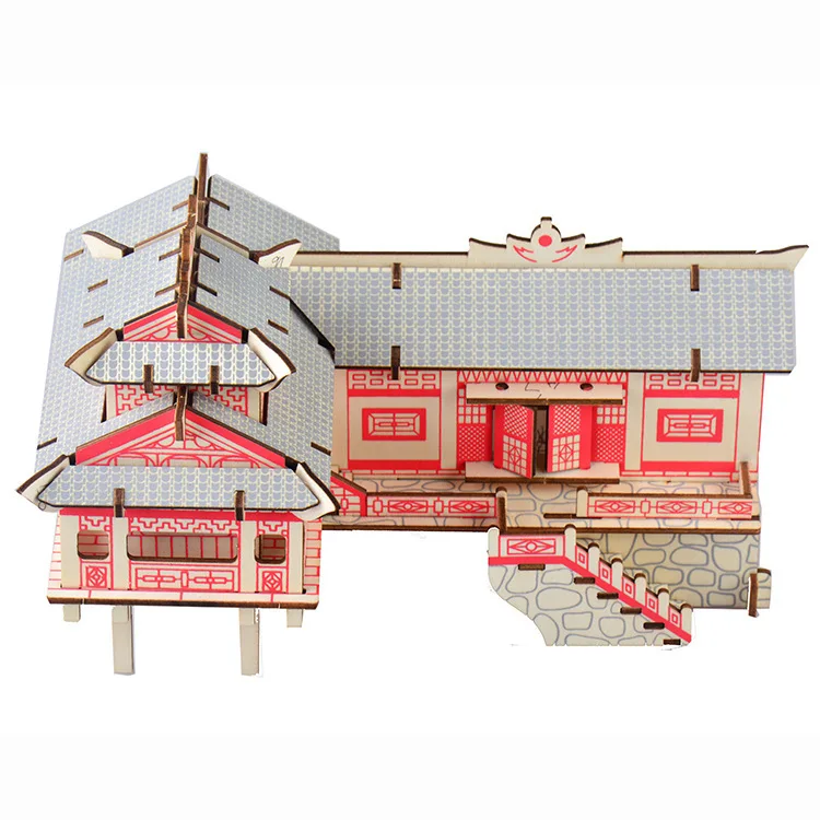 

Houses on Stilts 3D Wooden Contruction Puzzle Building Model DIY Hanging Foot House Puzzles Educational Toy Children Gifts