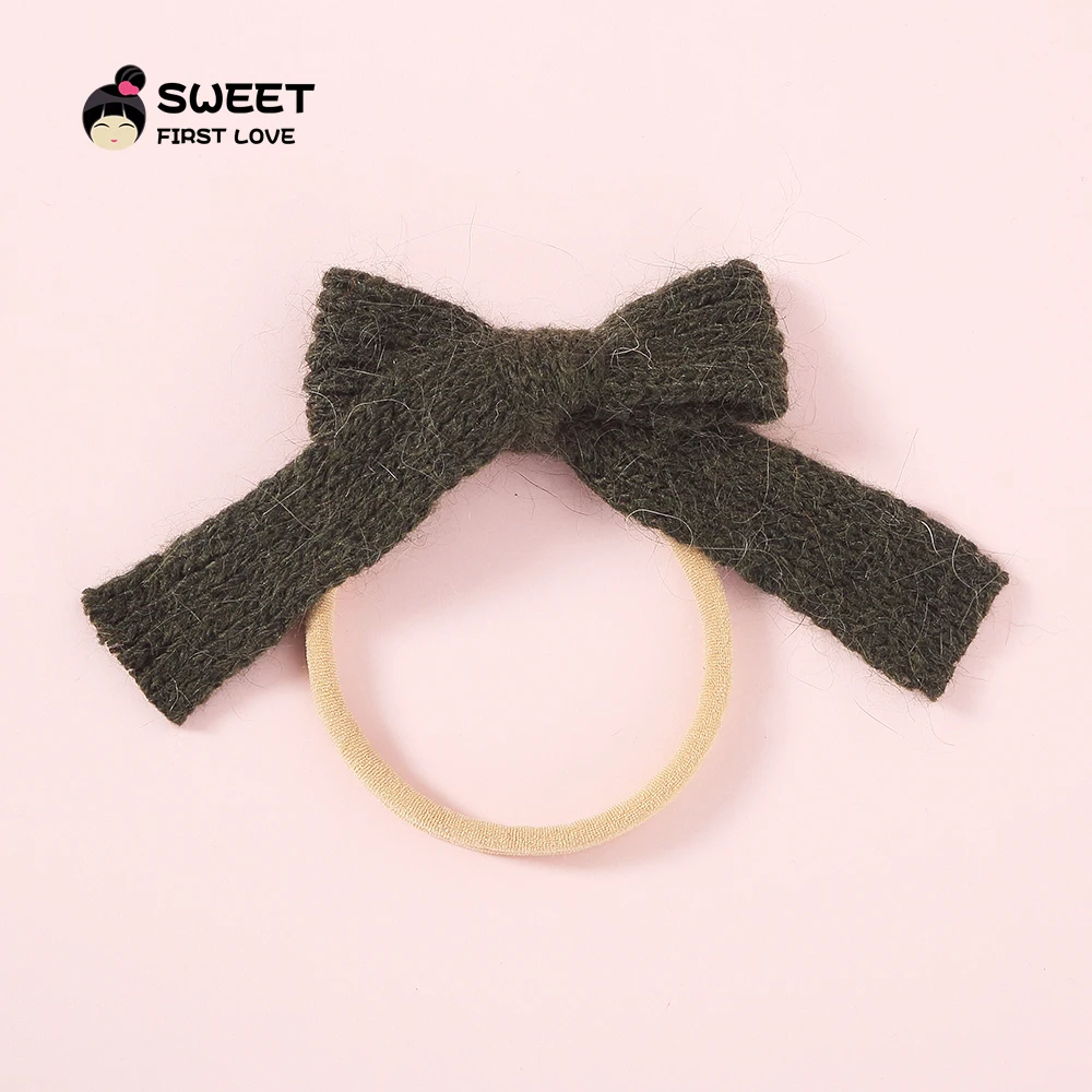 color 7 headbands 1 шт.; вязаные заколки для волос с бантом для девочек; милый бант; заколки для волос; свитер с бантом; аксессуары для волос для детей; украшения для волос для малышей - Цвет: color 7 headbands