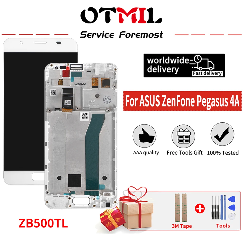 Оригинальный ЖК-дисплей OTMIL 5 дюйма для ASUS ZenFone Pegasus 4A ZB500TL X00KD сенсорный экран рамка