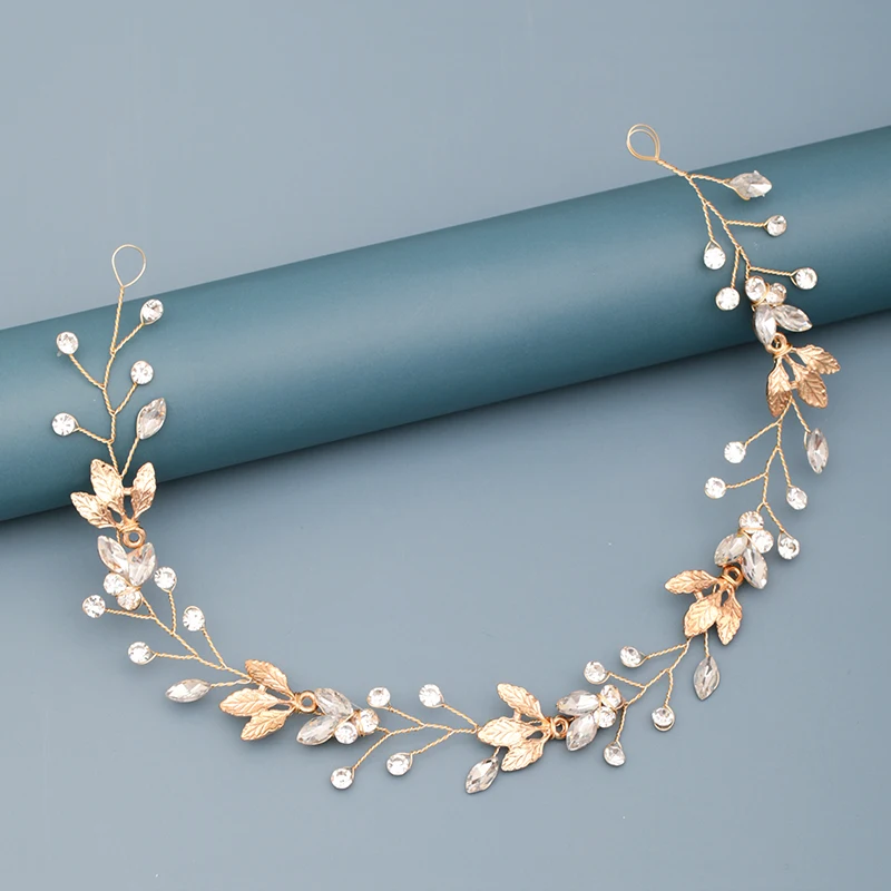 Pearl Rhinestone Flower Headband Wedding Hair Accessories for Women Bridal Headband Hair Jewelry Light Gold Wedding Accessories jewelry accessories jewelry set hair accessory bridal headwear
