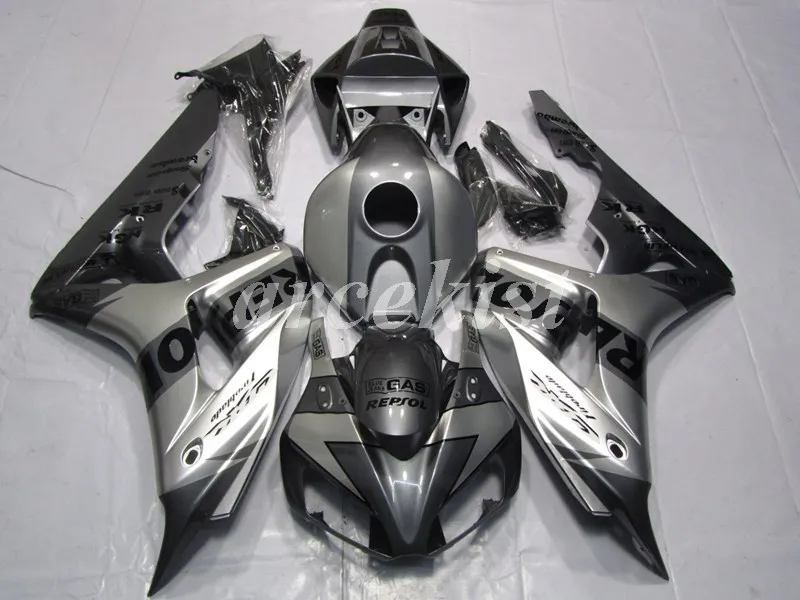Топ литья под давлением ABS Обтекатели комплект подходит для CBR1000RR 2006 2007 06 07 1000 RR CBR1000 набор тела красный черный на заказ - Цвет: silver gray